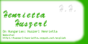 henrietta huszerl business card